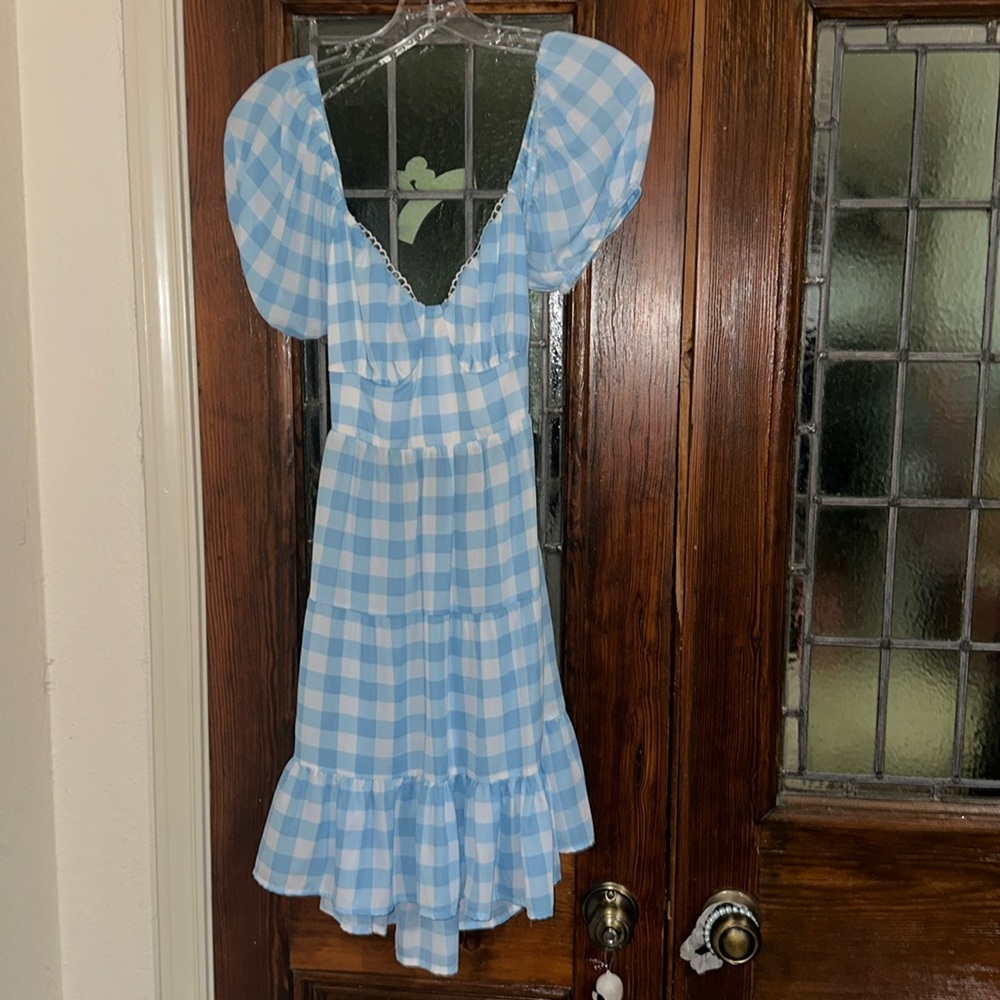 Blue plaid dress